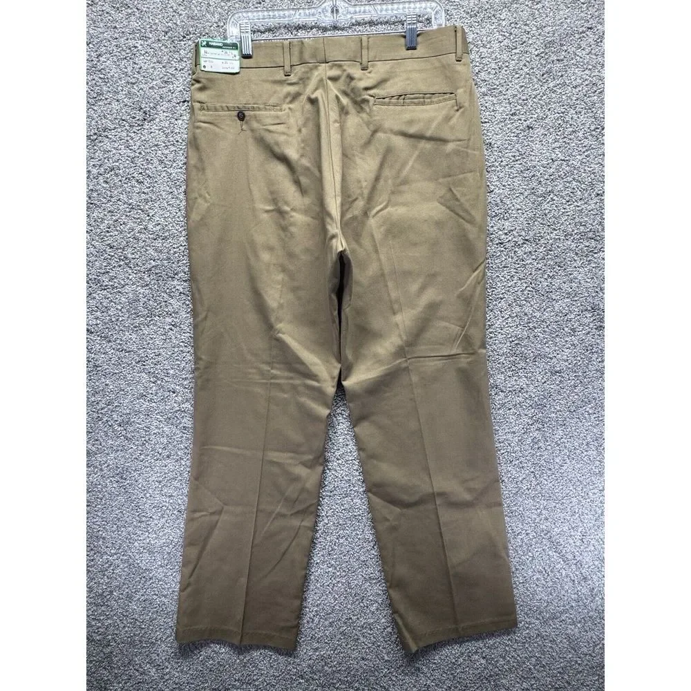 Vintage 70s Haband Tan/Brown Talon Zipper Trousers Dress Pants 36x32‎ USA Made